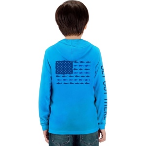 image:imageGOT Sports Kids Fishing Hoodie Shirt UPF 50 Long Sleeve Boys GirlsFish Flag Blue