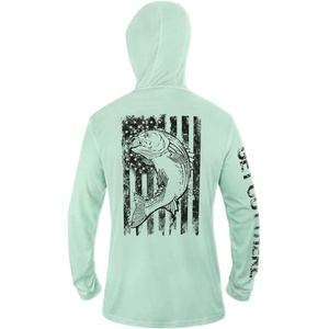 image:imageUPF 50 Fishing Hoodie Shirt for Men Women  Long Sleeve Sun ProtectionGreen Bass