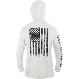 image:imageUPF 50 Fishing Hoodie Shirt for Men Women  Long Sleeve Sun ProtectionWhite American Flag