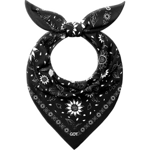 image:imageCotton Bandana for Women amp Men  Running Head Scarf Hair Wrap Neck KerchiefBlack Sun Flower