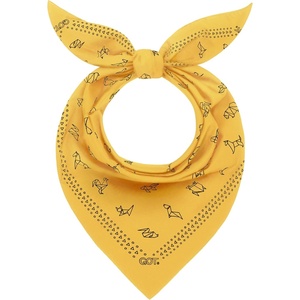 image:imageCotton Bandana for Women amp Men  Running Head Scarf Hair Wrap Neck KerchiefYellow Mustard Origami